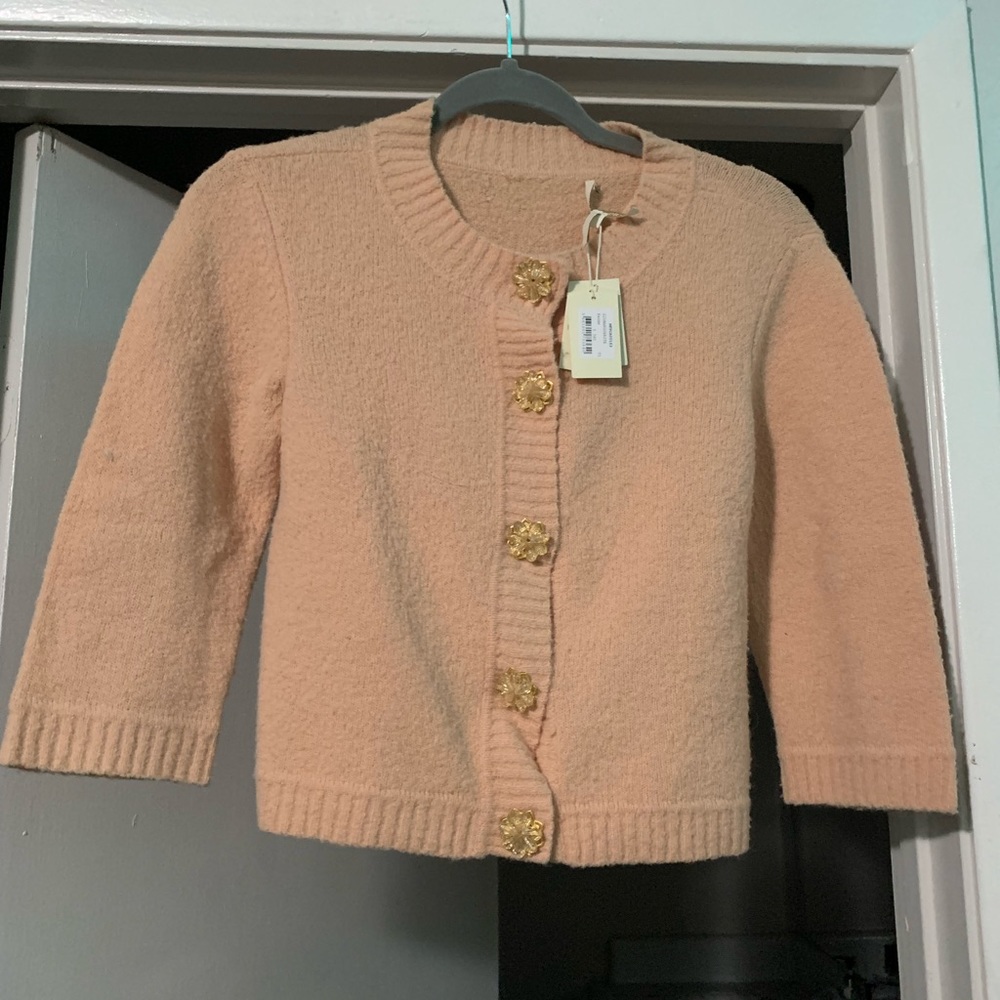 Maje size 1 pink cardigan with button details